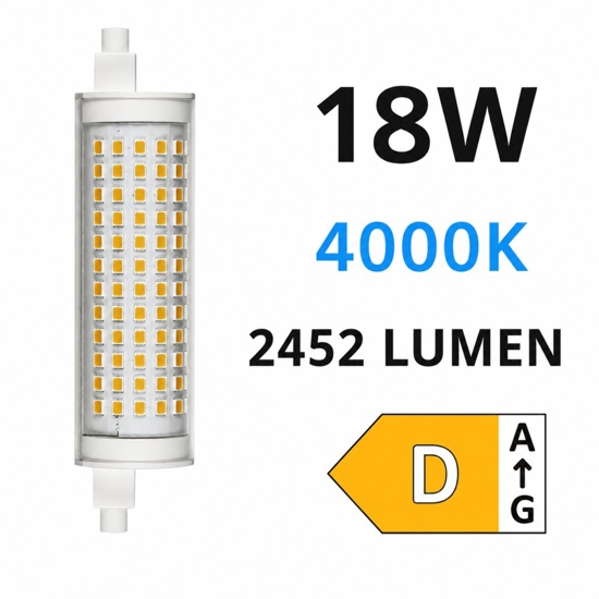 Lampadina life r7s led 18w 4000k 2452 lumen 118mm